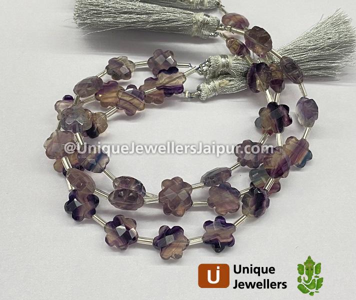 Fluorite Faceted flower Beads